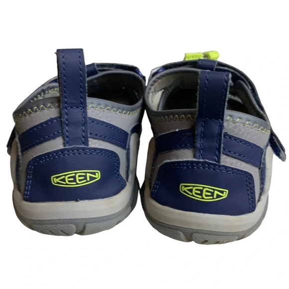 Keens Knotch Creek Sandal Waterproof  Steel Grey/ Blue Depths Size Big Kids 5 - Picture 5 of 16